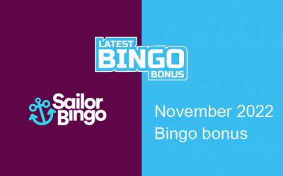 Latest bingo bonus from Sailor Bingo Casino